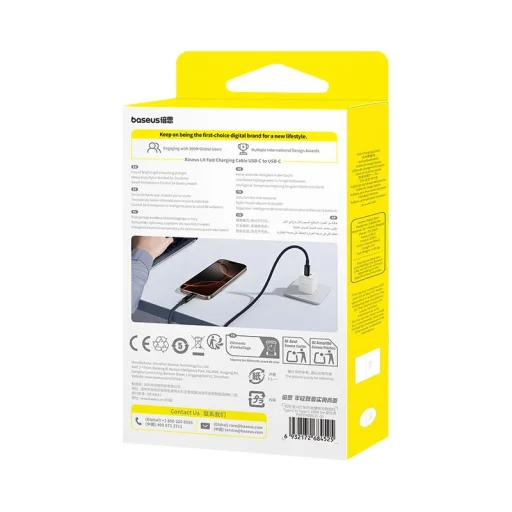 Baseus Lit Kábel USB-C - USB-C 1m 100W Kozmikus Fekete - 6