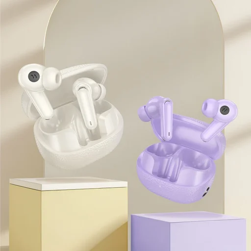 HOCO vezeték nélküli fülhallgató bluetooth TWS EQ23 tejfehér - 3