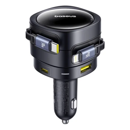 Baseus PD autós töltő 1x USB-C + USB-A port 90W fekete - 2