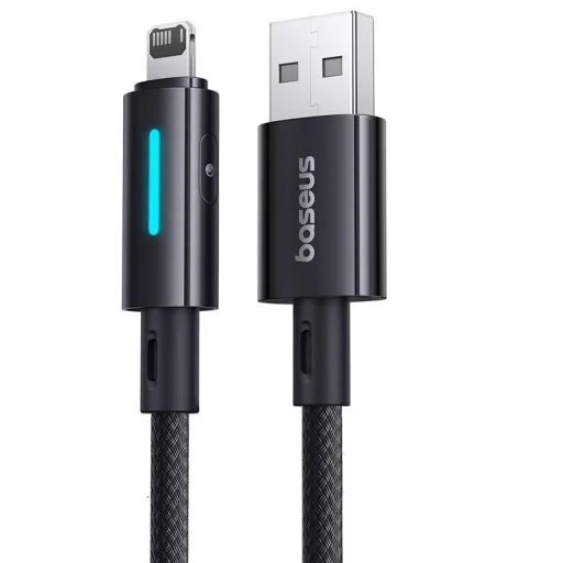 Baseus Lit Kábel USB - Lightning 1m 2.4A Kozmikus Fekete - 4
