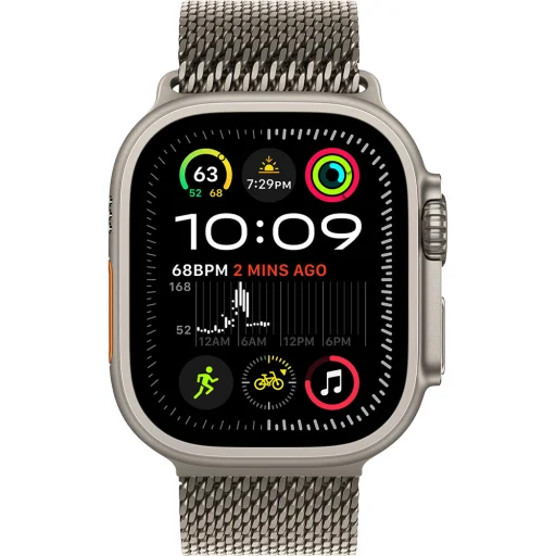 Apple Watch Ultra2 v2 Cellular 49mm Natural Titanium Case with Natural Titanium Milanese Loop - M - 3