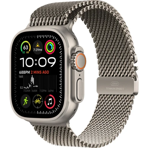 Apple Watch Ultra2 v2 Cellular 49mm Natural Titanium Case with Natural Titanium Milanese Loop - M - 1