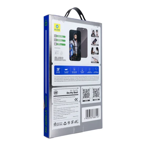 5D Mr. Monkey üvegfólia - Samsung Galaxy S25 Edge fekete (Erős adatvédelmi) - 5