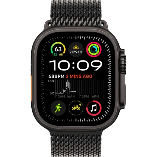 Apple Watch Ultra 2 GPS + Cellular – 49 mm-es fekete titántok, fekete titán milánói szíj - S (mx4w3cm/a) - 3