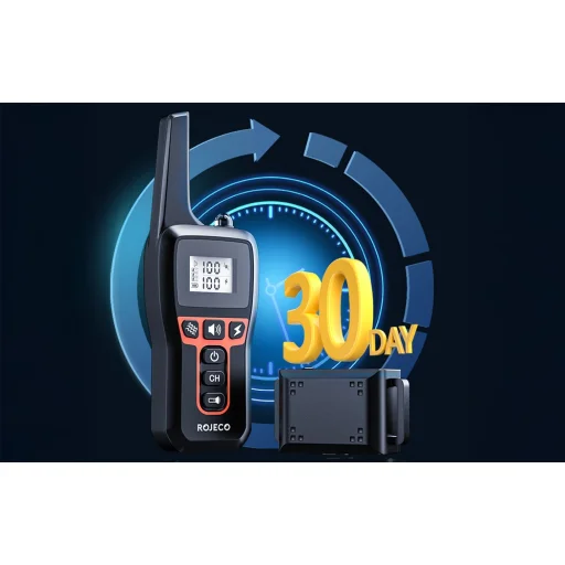 Rojeco PD529 1000m Kutyakiképző Nyakörv 2 Nyakörvvel (fekete) - 3