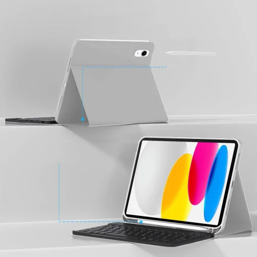 Tech-protect Sc Pen + Billentyűzet iPad 10.9” 2022 / 11” 2025 Szürke tok - 4