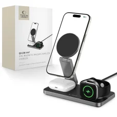Tech-protect Qi15w-a47 3in1 Mágneses Magsafe Vezeték Nélküli Töltő Fekete