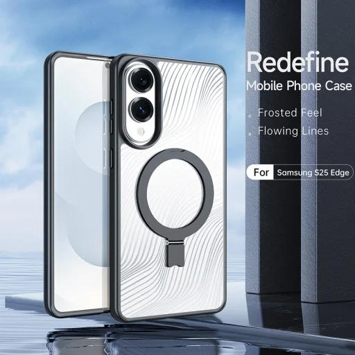  Samsung Galaxy S25 Edge Fekete Dux Ducis Aimo MagSafe Mágneses Tartó tok - 3