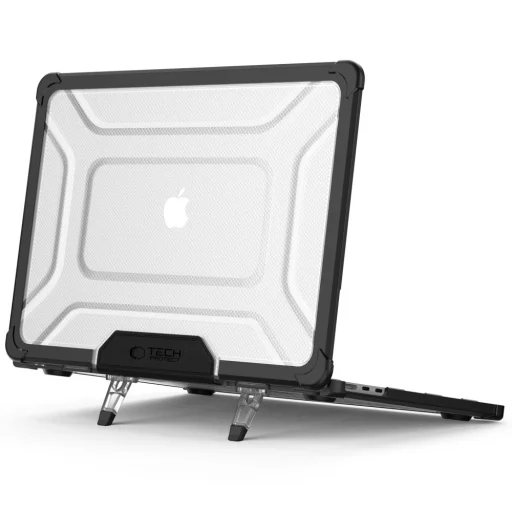 Tech-Protect SmartShell Pro MacBook Air 13 M2 / M3 / M4 / 2023-2025 fekete/átlátszó tok - 2