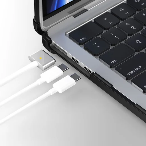 Tech-Protect SmartShell Pro MacBook Air 13 M2 / M3 / M4 / 2023-2025 fekete/átlátszó tok - 7