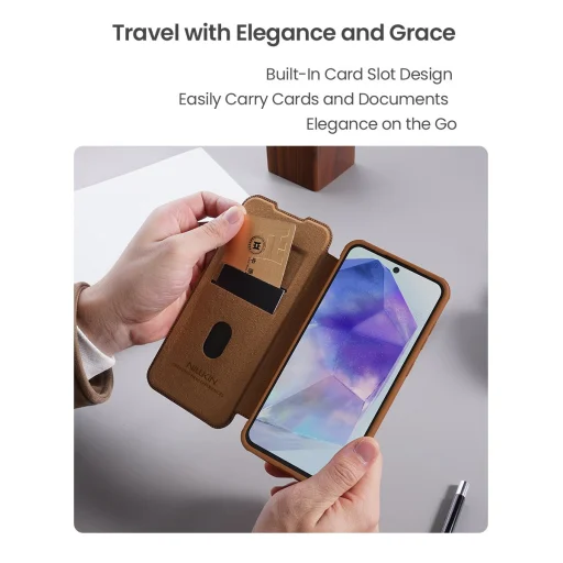  Samsung Galaxy A56 5G Fekete Nillkin Qin Book PRO fliptok - 7