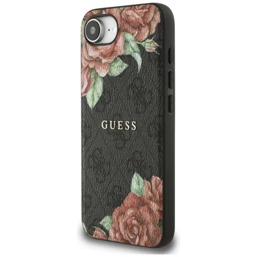  iPhone 16e fekete Eredeti Guess 4G Flowers Print MagSafe tok - 2