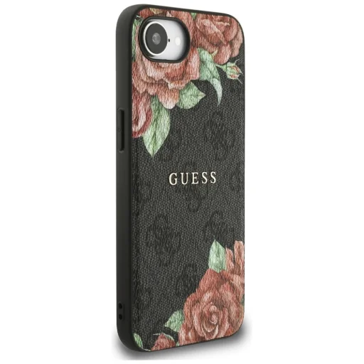  iPhone 16e fekete Eredeti Guess 4G Flowers Print MagSafe tok - 4