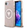  iPhone 16e Pink Original Case GUESS IML Metal Glitter 4G Circle Triangle MagSafe tok