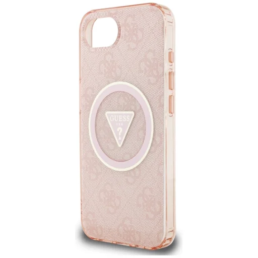  iPhone 16e Pink Original Case GUESS IML Metal Glitter 4G Circle Triangle MagSafe tok - 6