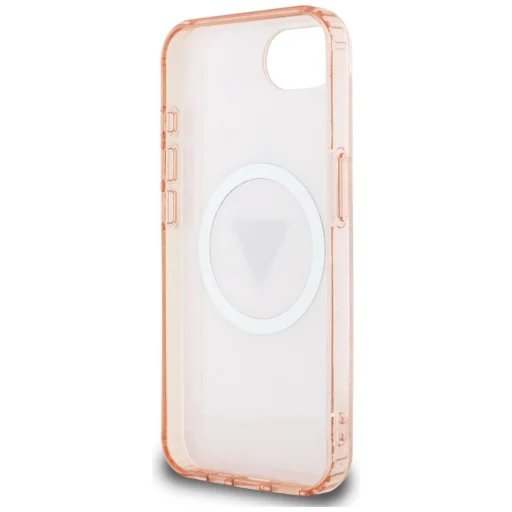  iPhone 16e Pink Original Case GUESS IML Metal Glitter 4G Circle Triangle MagSafe tok - 7