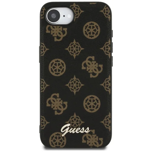  iPhone 16e fekete Original GUESS Peony Script Logo MagSafe tok - 3