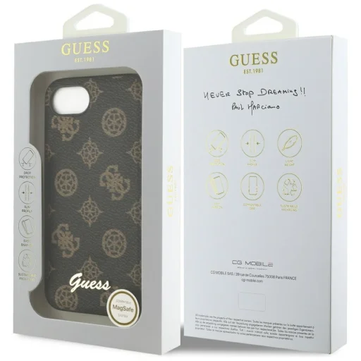  iPhone 16e fekete Original GUESS Peony Script Logo MagSafe tok - 8
