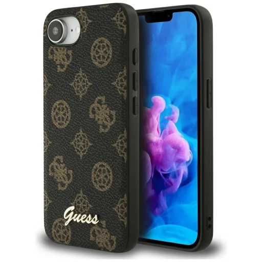 iPhone 16e fekete Original GUESS Peony Script Logo MagSafe tok - 1