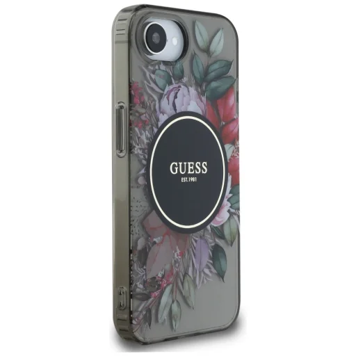  iPhone 16e Fekete GUESS IML Flowers MagSafe tok - 4