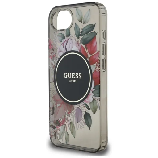  iPhone 16e Fekete GUESS IML Flowers MagSafe tok - 6