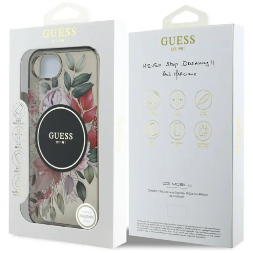  iPhone 16e Fekete GUESS IML Flowers MagSafe tok - 8