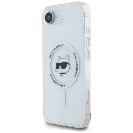  iPhone 16e Fehér Original Pouch KARL LAGERFELD IML Metal Choupette Head MagSafe tok - 2