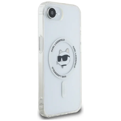  iPhone 16e Fehér Original Pouch KARL LAGERFELD IML Metal Choupette Head MagSafe tok - 4