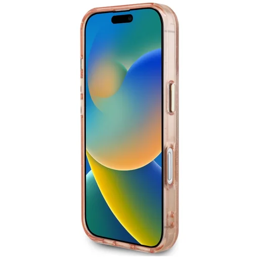  iPhone 16 Rózsaszín Guess IML Fém Csillogó 4G Kör Háromszög MagSafe tok - 6