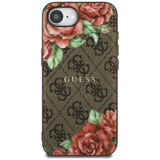  iPhone 16e Barna Guess Hardcase 4G Virágmintás MagSafe (GUHMPSE4P4ROPEMCW) tok - 3