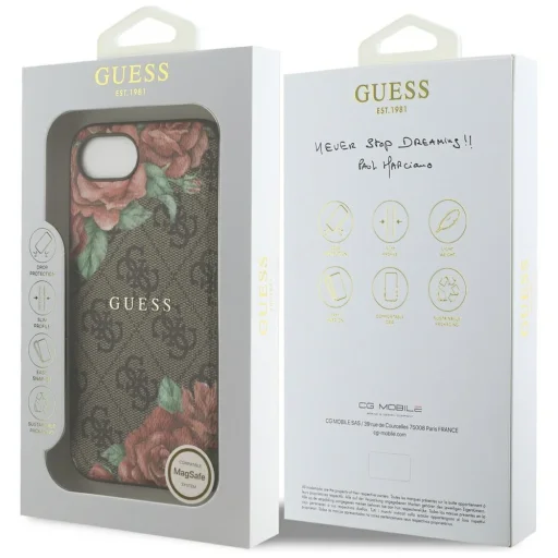  iPhone 16e Barna Guess Hardcase 4G Virágmintás MagSafe (GUHMPSE4P4ROPEMCW) tok - 7