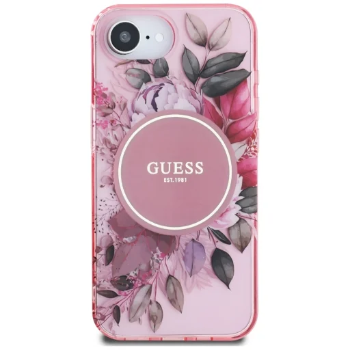  iPhone 16e rózsaszín Original GUESS IML Flowers MagSafe tok - 3