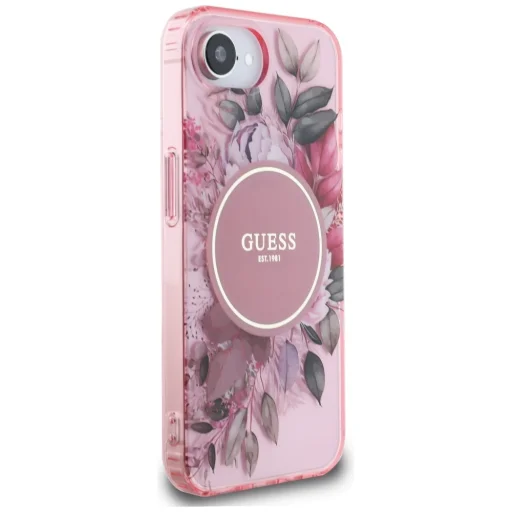 iPhone 16e rózsaszín Original GUESS IML Flowers MagSafe tok - 4