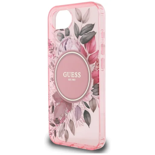 iPhone 16e rózsaszín Original GUESS IML Flowers MagSafe tok - 6