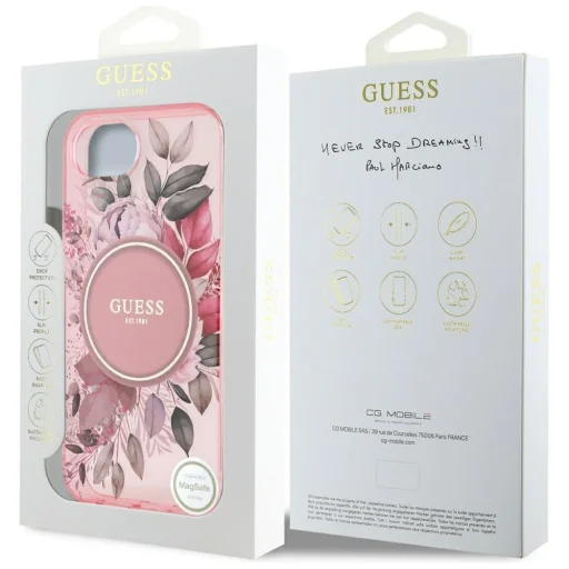  iPhone 16e rózsaszín Original GUESS IML Flowers MagSafe tok - 8