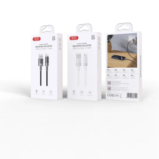 XO kábel NB282 USB - USB-C 1,0m 6A fehér - 2