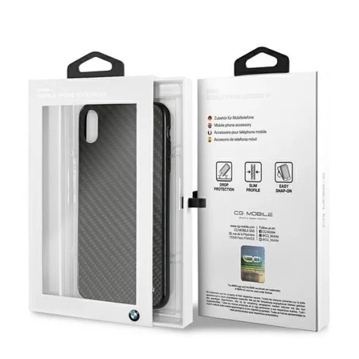  iPhone Xs Max Fekete BMW Signature Carbon fliptok - 7