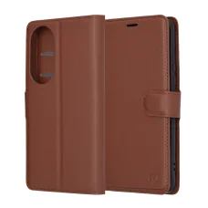  Techsuit - Bőr Tok - Honor 90 - Barna tok