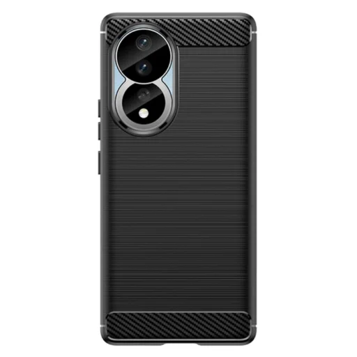  Techsuit - Karbon Szilikon - Honor 90 / Honor 80 - Fekete tok - 3