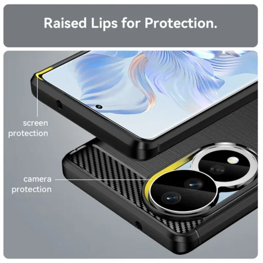  Techsuit - Karbon Szilikon - Honor 90 / Honor 80 - Fekete tok - 6