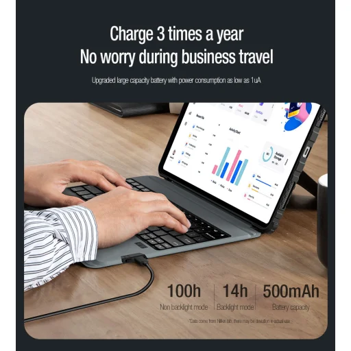 Nillkin Bumper Combo Billentyűzet Tartó Tok iPad Pro 12.9 2020/2021/2022/ Air 13 2024/2025/2026 Fekete - 3