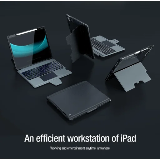 Nillkin Bumper Combo Billentyűzet Tartó Tok iPad Pro 12.9 2020/2021/2022/ Air 13 2024/2025/2026 Fekete - 7