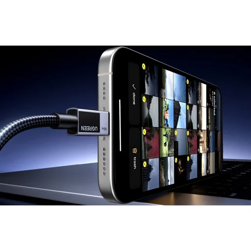 Ugreen L524 PD 3A 1m USB-C to USB-C kábel (szürke), - 4