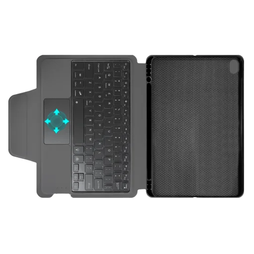  Techsuit - KeyTab Pro (RGB Vezeték nélküli Billentyűzettel / Stylus Tolltartóval) - iPad Air 4 (2020) / Air 5 (2022) / Air 11 (2024-2026) - Fekete tok - 6