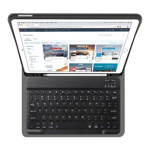  Techsuit - CozyTab Tok (ceruzatartóval/RGB vezeték nélküli mágneses billentyűzettel) - iPad 10.2 (2019 / 2020 / 2021) - Fekete tok - 5