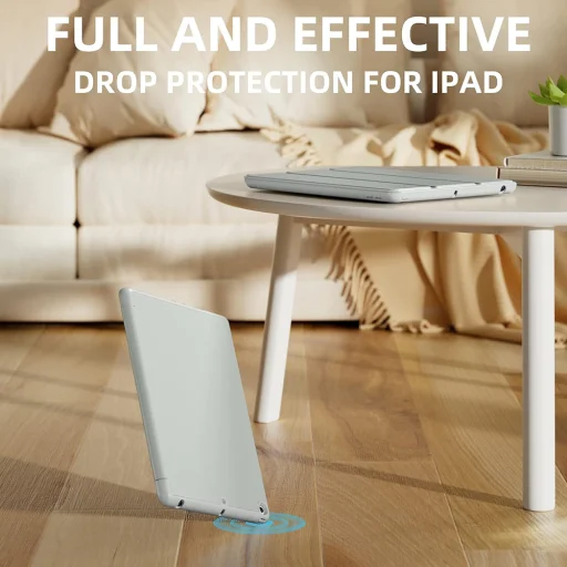  Techsuit - Flex trifold (ceruzatartóval) - iPad 10.2 (2019 / 2020 / 2021) - Szürke tok - 2