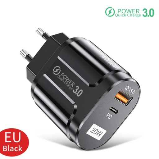 Techsuit - Fali Töltő Prémium (CHPD038) - USB-A, QC 3.0, USB-C, 20W - Fehér - 3