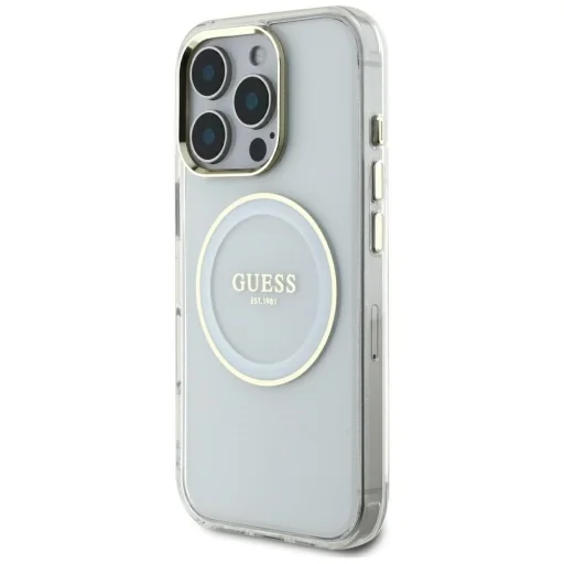  iPhone 16 Pro Max Fehér Original GUESS IML Metal Colored Circle Classic Logo MagSafe tok - 2