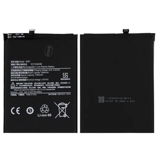  Eredeti Okostelefon Akkumulátor BN57 (18723) - Xiaomi Poco X3 / X3 Pro - 5160mAh - Fekete - 4