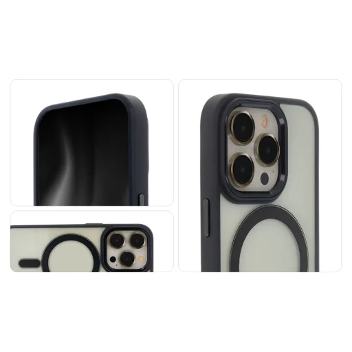 Satin Elegant Mag tok iPhone 12 / 12 Pro 6,1" fekete - 3